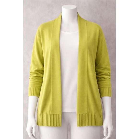 Candace Cameron Bure Sweaters - NWOT Candace Cameron Bure Lime Green Floral Poppy Open Front Cardigan Sweater XS